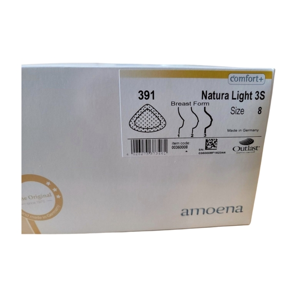 Amoena Comfort Plus Natura Light 3S Breast Form Prosthesis Size 8 New in Box - Picture 3 of 8